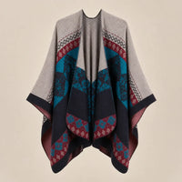 Ton poncho Poncho Beige Femme Châle Motif Ethnique