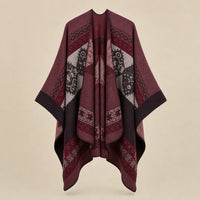 Ton poncho Poncho Beige Femme Châle Motif Ethnique