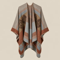 Ton poncho Poncho Beige Femme Châle Motif Ethnique