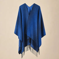 Ton poncho Poncho Bleu À Franges