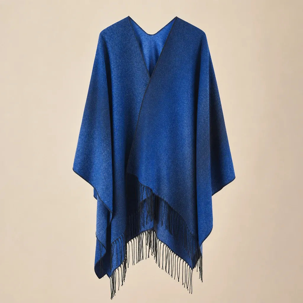Ton poncho Poncho Bleu À Franges