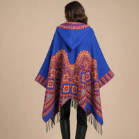 Ton poncho Poncho Cachemire Artificiel À Capuche À Franges