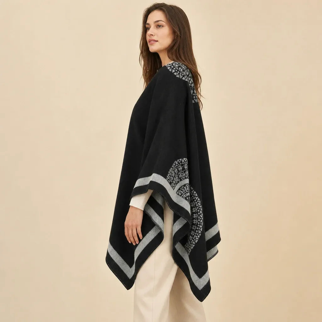 Ton poncho Poncho Cachemire Floral