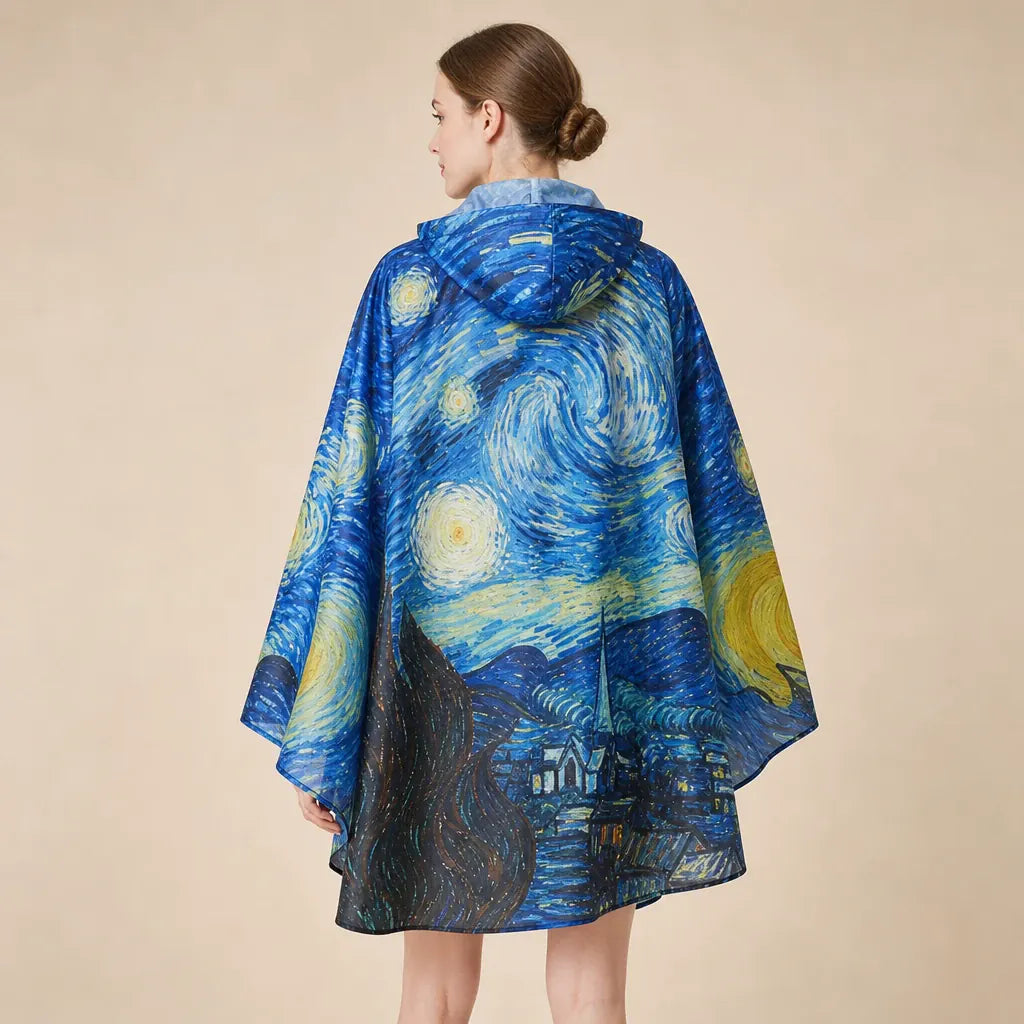 Ton poncho Poncho Cape De Pluie Van Gogh Nuit Étoilée Unisexe