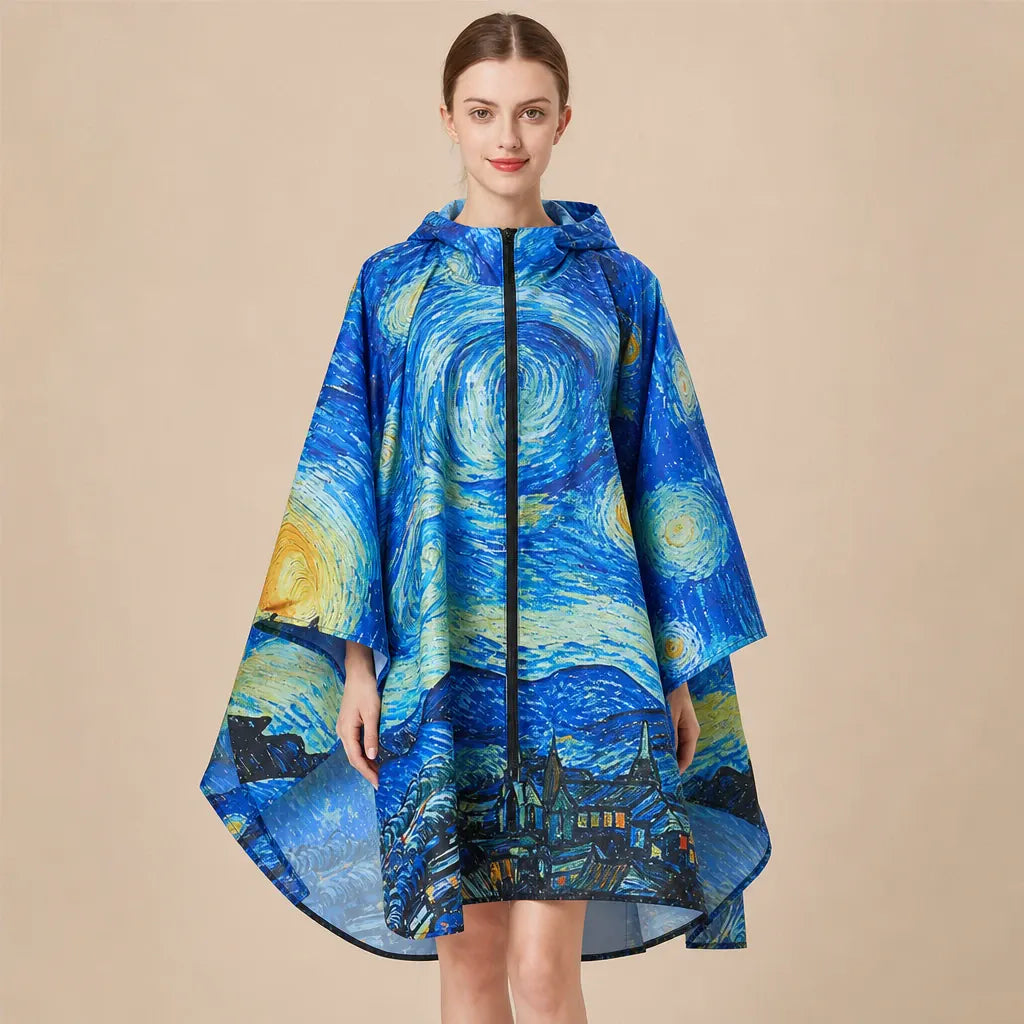 Ton poncho Poncho Cape De Pluie Van Gogh Nuit Étoilée Unisexe