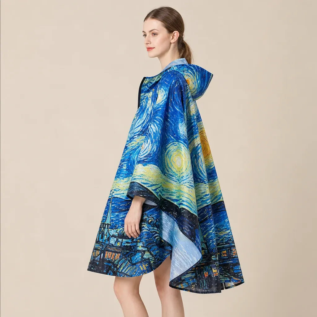 Ton poncho Poncho Cape De Pluie Van Gogh Nuit Étoilée Unisexe