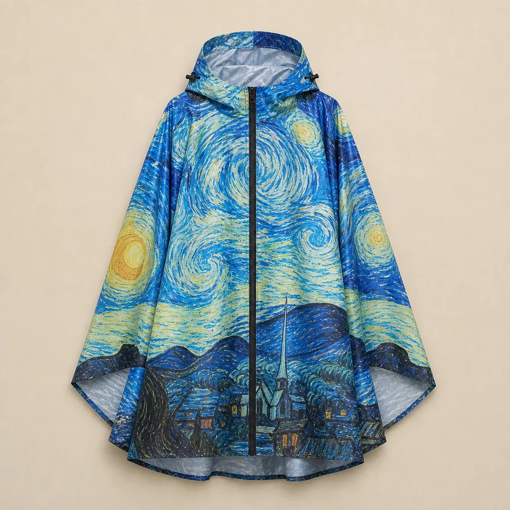 Ton poncho Poncho Cape De Pluie Van Gogh Nuit Étoilée Unisexe