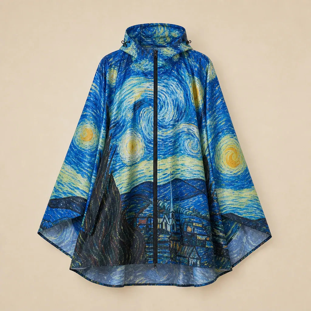 Ton poncho Poncho Cape De Pluie Van Gogh Nuit Étoilée Unisexe