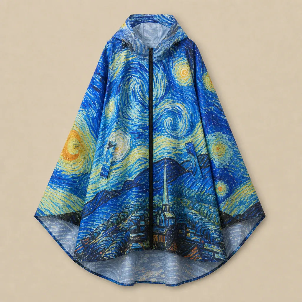 Ton poncho Poncho Cape De Pluie Van Gogh Nuit Étoilée Unisexe