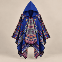 Ton poncho Poncho Cape En Maille Terracotta Homme À Capuche Motif
