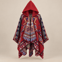 Ton poncho Poncho Cape En Maille Terracotta Homme À Capuche Motif