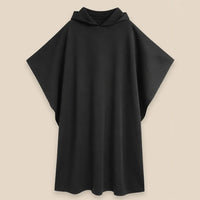 Ton poncho Poncho Cape Manteau Noir À Capuche