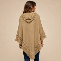 Ton poncho Poncho Crochet À Capuche Avec Franges