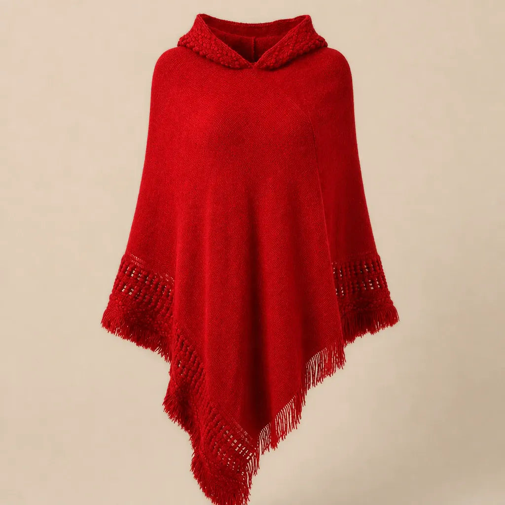Ton poncho Poncho Crochet À Capuche Avec Franges