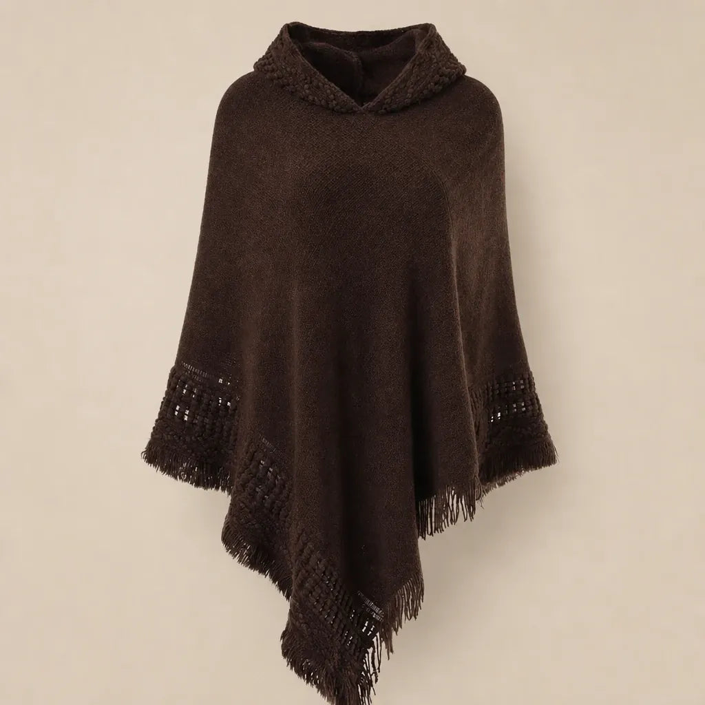 Ton poncho Poncho Crochet À Capuche Avec Franges