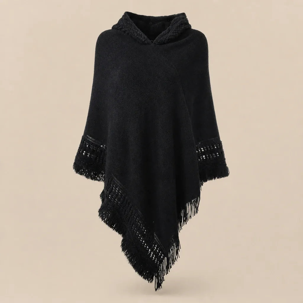 Ton poncho Poncho Crochet À Capuche Avec Franges