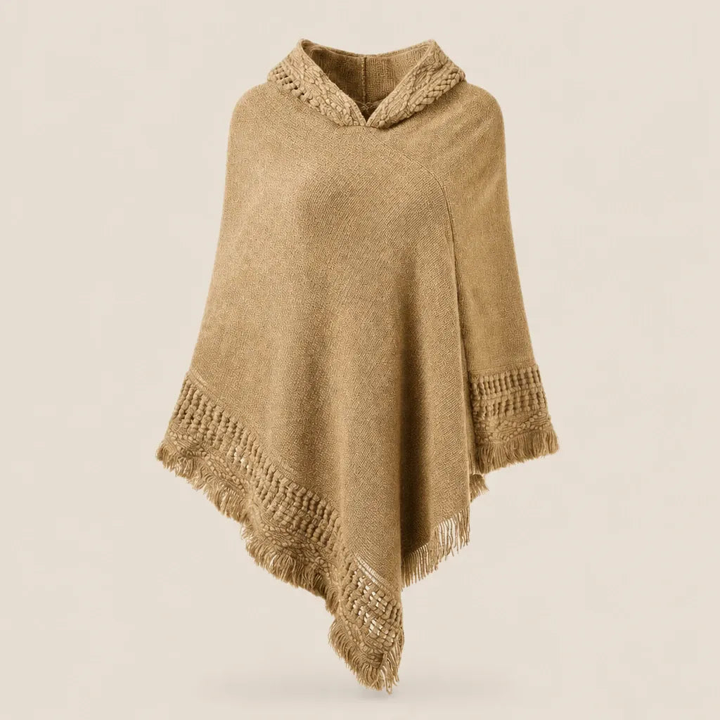 Ton poncho Poncho Crochet À Capuche Avec Franges