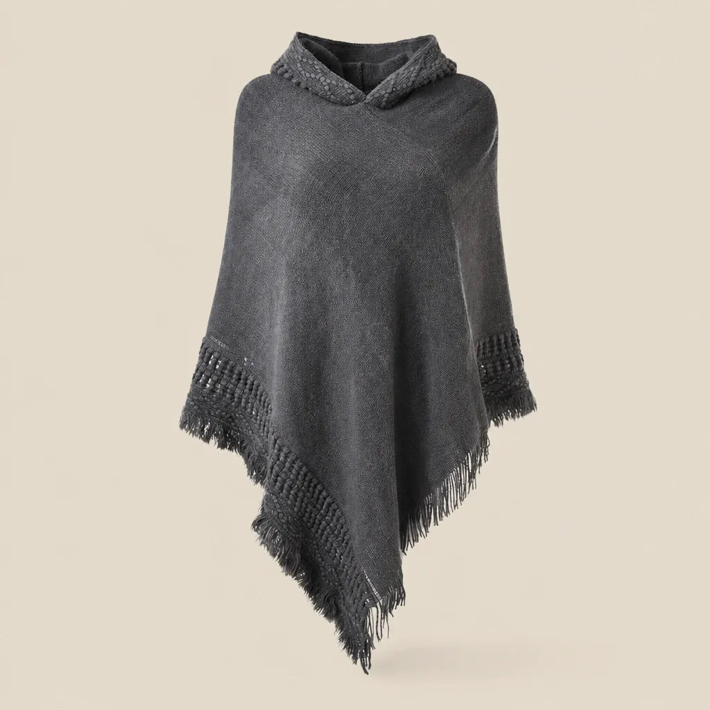 Ton poncho Poncho Crochet À Capuche Avec Franges