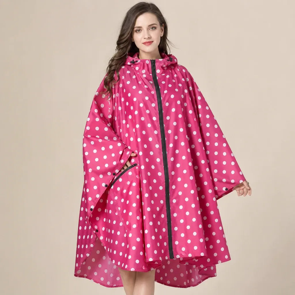 Ton poncho Poncho De Pluie Femme Randonnée À Pois Avec Pochette