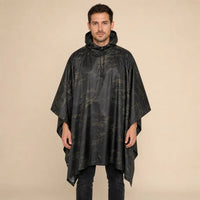 Ton poncho Poncho De Pluie Noir Camouflage Multifonctionnel