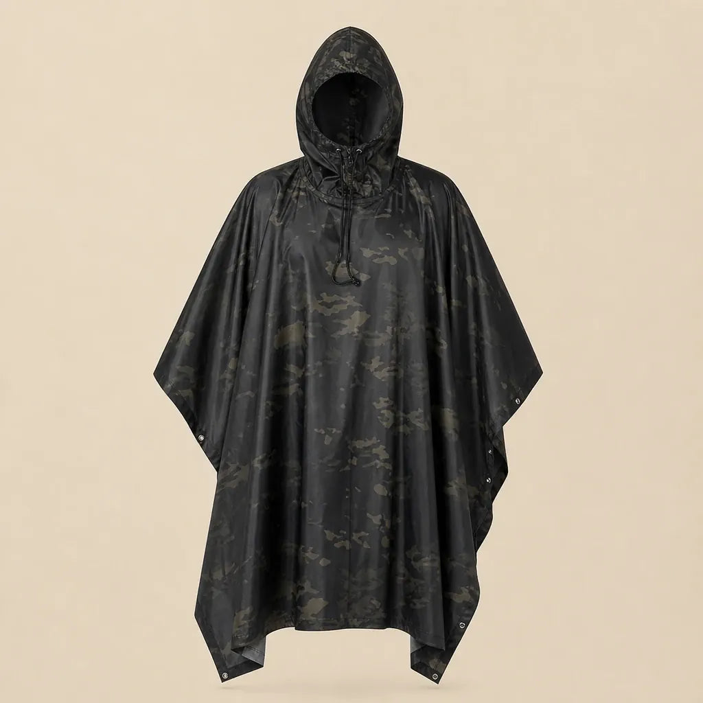 Ton poncho Poncho De Pluie Noir Camouflage Multifonctionnel