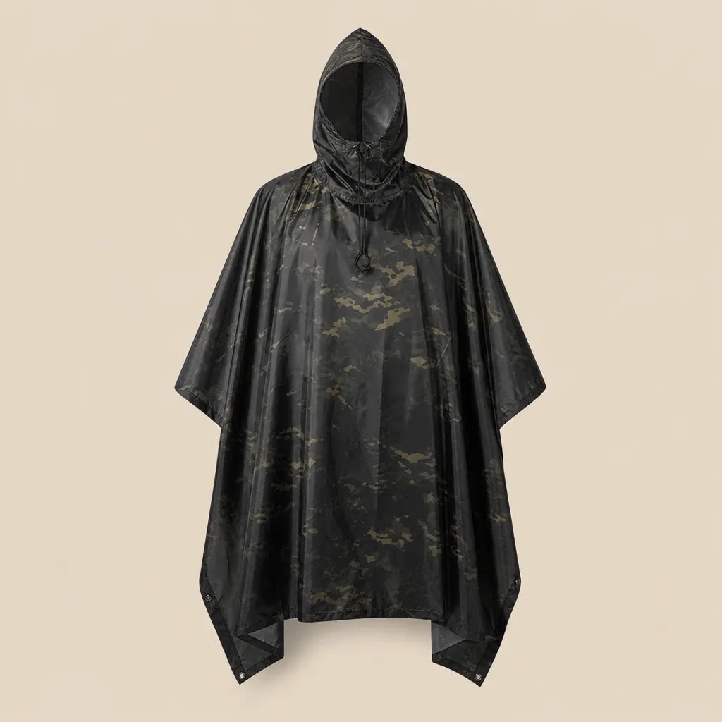 Ton poncho Poncho De Pluie Noir Camouflage Multifonctionnel