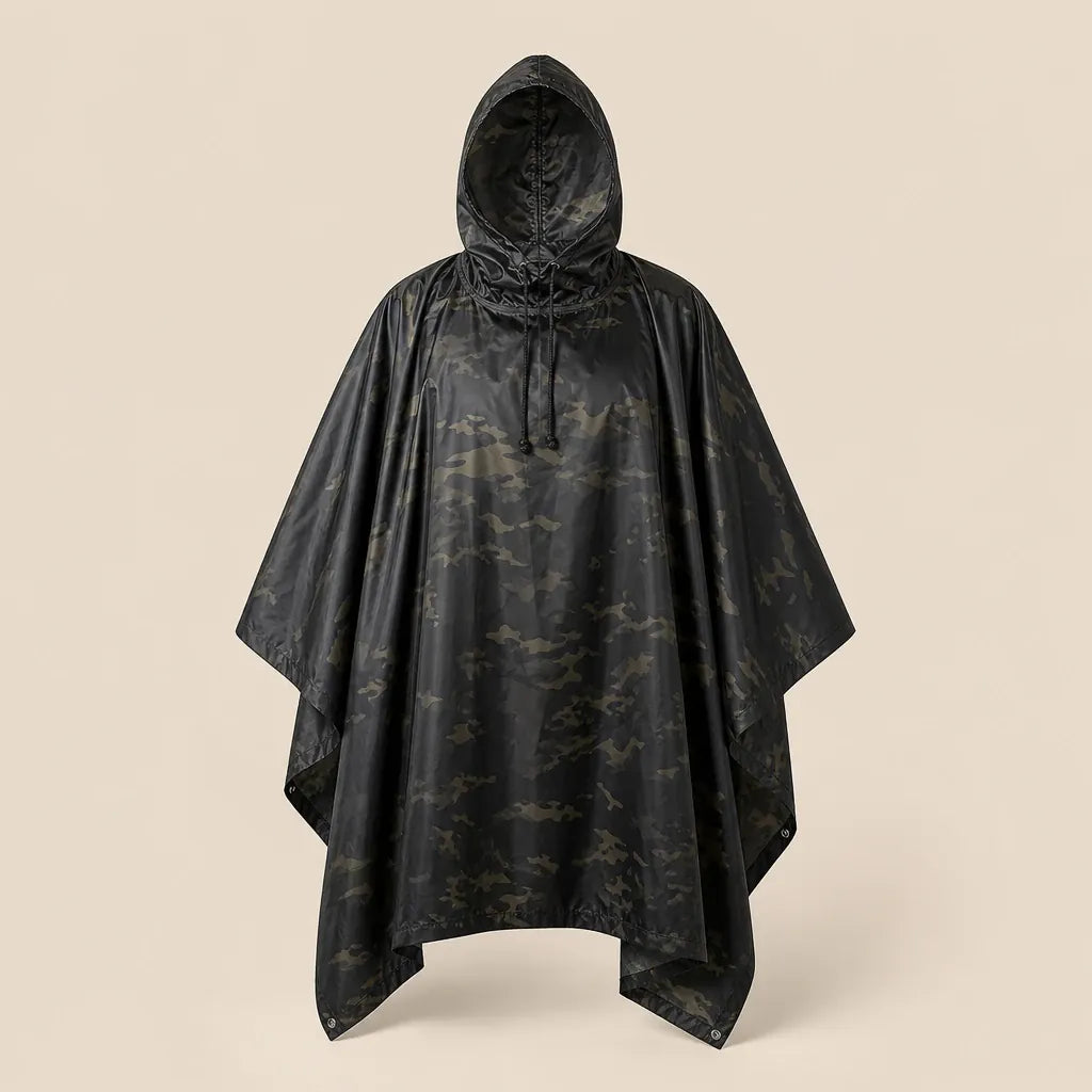 Ton poncho Poncho De Pluie Noir Camouflage Multifonctionnel