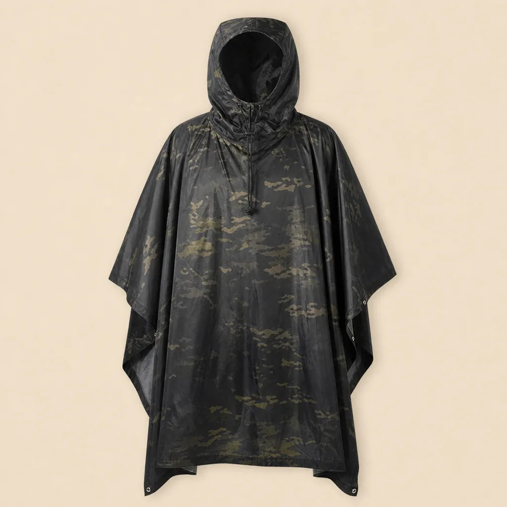 Ton poncho Poncho De Pluie Noir Camouflage Multifonctionnel