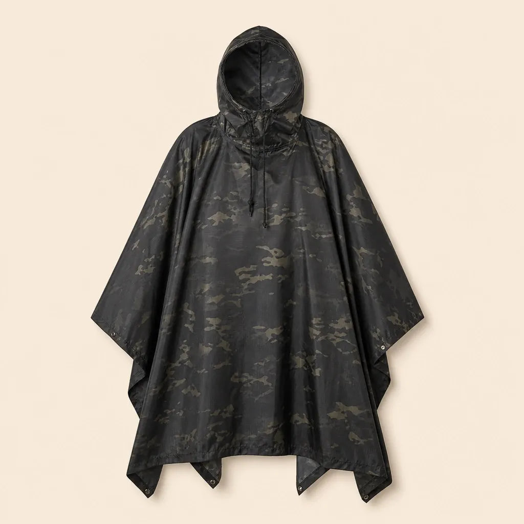Ton poncho Poncho De Pluie Noir Camouflage Multifonctionnel