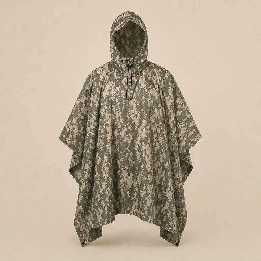 Ton poncho Poncho De Pluie Noir Camouflage Multifonctionnel