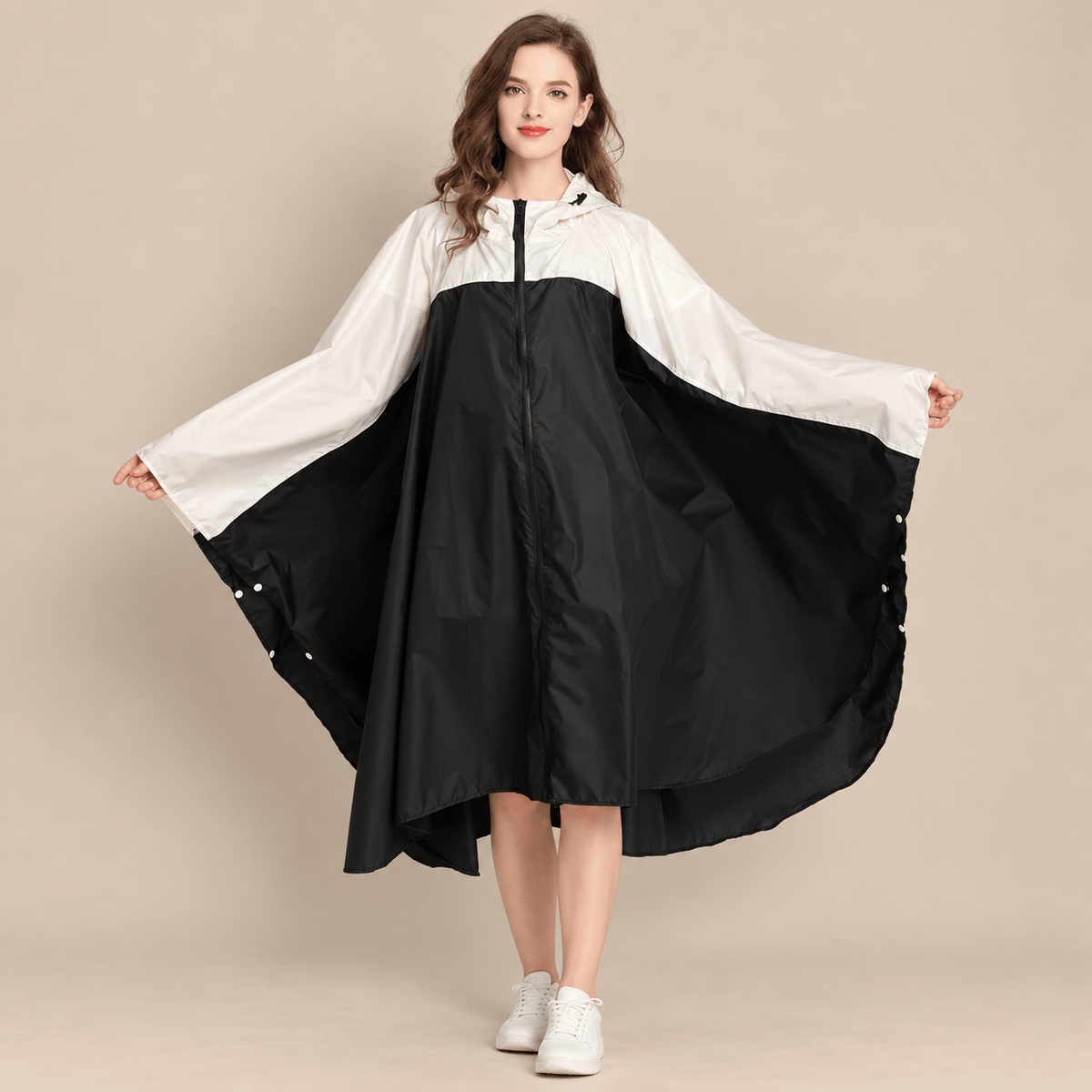 Ton poncho Poncho De Pluie Velo Femme Color-Block Léger