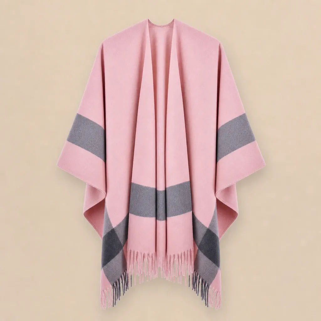Ton poncho Poncho Double Face En Polyester À Franges