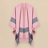 Ton poncho Poncho Double Face En Polyester À Franges