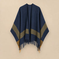 Ton poncho Poncho Double Face En Polyester À Franges