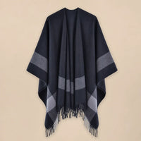 Ton poncho Poncho Double Face En Polyester À Franges