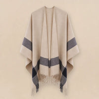 Ton poncho Poncho Double Face En Polyester À Franges