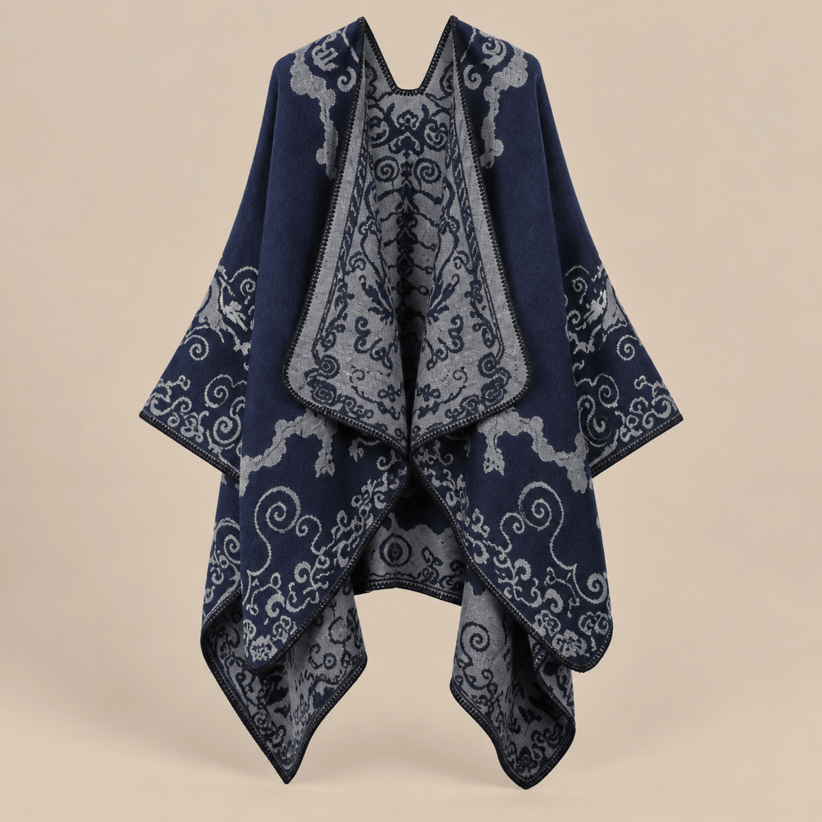 Ton poncho Poncho Double Face Imitation Cachemire