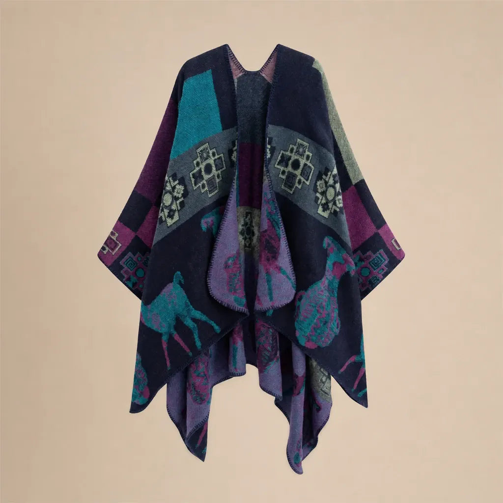Ton poncho Poncho Double Face Imitation Cachemire