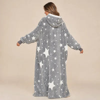 Ton poncho Poncho En Coton Gris À Motif Étoiles