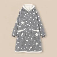 Ton poncho Poncho En Coton Gris À Motif Étoiles