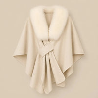 Ton poncho Poncho En Fourrure Véritable Gris
