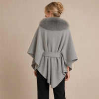 Ton poncho Poncho En Fourrure Véritable Gris