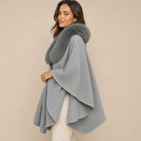 Ton poncho Poncho En Fourrure Véritable Gris