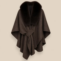 Ton poncho Poncho En Fourrure Véritable Gris
