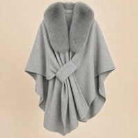 Ton poncho Poncho En Fourrure Véritable Gris