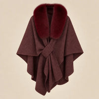 Ton poncho Poncho En Fourrure Véritable Gris