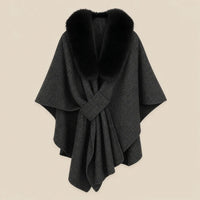 Ton poncho Poncho En Fourrure Véritable Gris