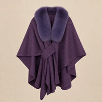 Ton poncho Poncho En Fourrure Véritable Gris