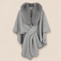 Ton poncho Poncho En Fourrure Véritable Gris