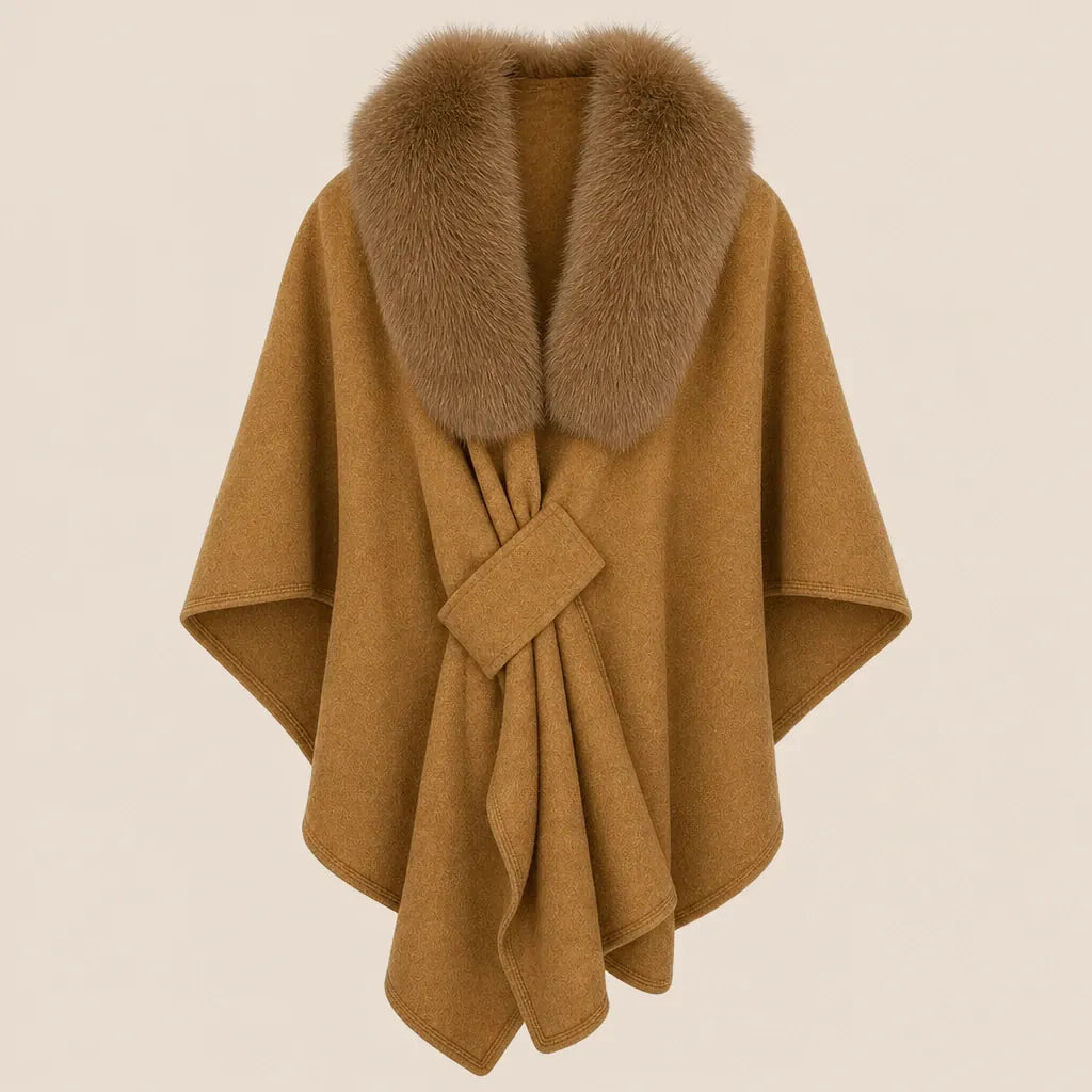 Ton poncho Poncho En Fourrure Véritable Gris